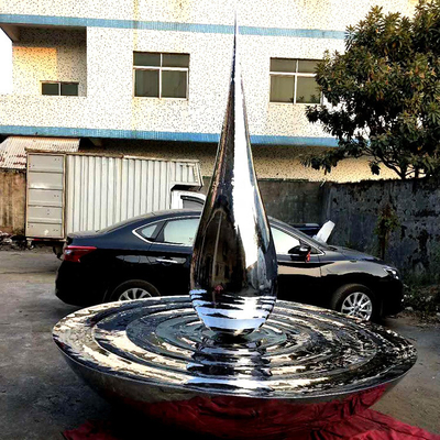ওভাল স্ফিয়ার 304 আধুনিক স্টেইনলেস স্টীল ভাস্কর্য আউটডোর ক্রিয়েটিভ