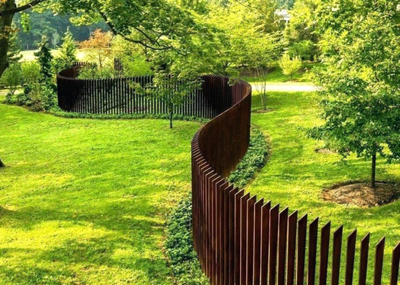 আবাসিক জন্য 2m উচ্চ গার্ডেন Corten ইস্পাত বেড়া প্যানেল বহি নকশা