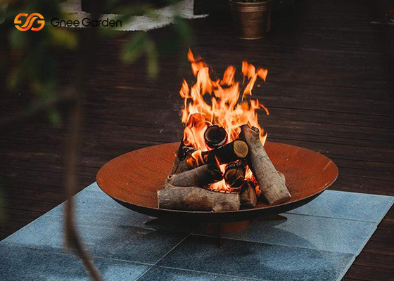 Brazier বাড়ির পিছনের দিকের বহিঃপ্রাঙ্গণ ফায়ারপিট কাঠ বার্নিং গার্ডেন কর্টেন স্টিল আউটডোর ফায়ার পিট