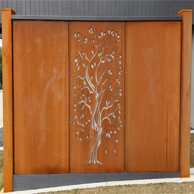আয়তক্ষেত্র সজ্জা মেটাল গার্ডেন পণ্য Corten ইস্পাত গার্ডেন পর্দা বেড়া