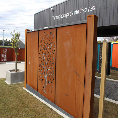আয়তক্ষেত্র সজ্জা মেটাল গার্ডেন পণ্য Corten ইস্পাত গার্ডেন পর্দা বেড়া