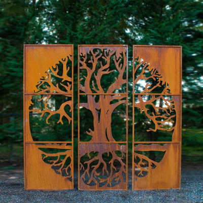OEM মেটাল গার্ডেন পণ্য Corten ইস্পাত গোপনীয়তা পর্দা বাড়ির পিছনের দিকে সজ্জা