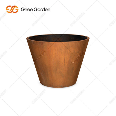 OEM ODM আউটডোর মেটাল প্ল্যান্টার, মরিচা মেটাল প্ল্যান্টার বক্স কর্টেন স্টিল
