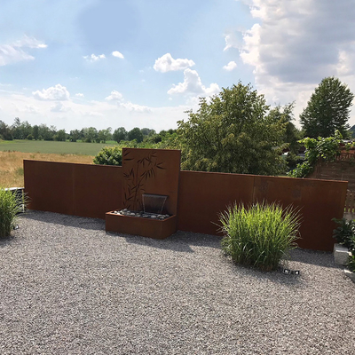 SGS আউটডোর মেটাল গার্ডেন অলঙ্কার Corten ইস্পাত পুকুর জল বৈশিষ্ট্য মরিচা লাল
