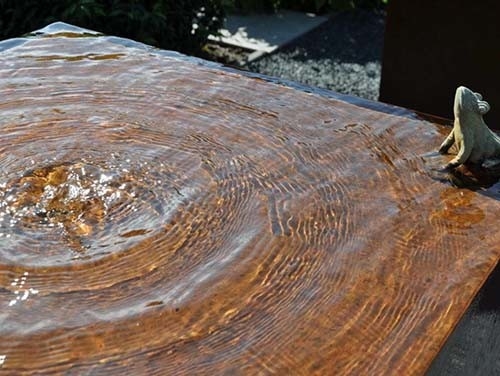 1100mm স্কয়ার মেটাল গার্ডেন অলঙ্কার Corten ইস্পাত জল বৈশিষ্ট্য