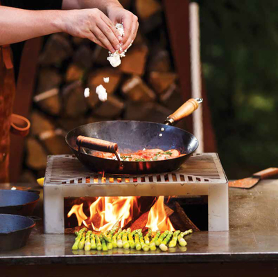 বাগানের আউটডোর টেপানিয়াকি Bbq গ্রিল রান্নার লেজ সহ মাল্টিফাংশনাল বড় আকারের