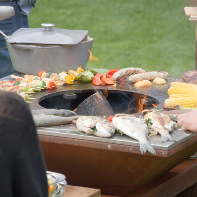 BBQ আউটডোর রান্নার জন্য প্রাক জং ধরা কর্টেন ইস্পাত ফায়ার পিট