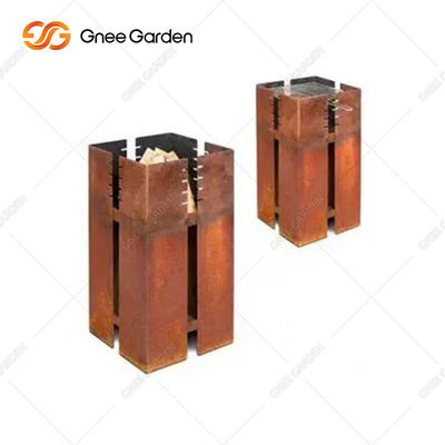 কর্টেন স্টিল Bbq চারকোল গ্রিল টেবিল 3 মিমি পুরুত্ব