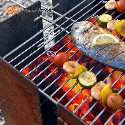 1200 মিমি স্কোয়ার কর্টেন ইস্পাত BBQ গ্রিল চারকোল বার্নিং আলংকারিক