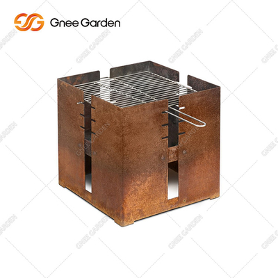 কর্টেন স্টিল Bbq চারকোল গ্রিল টেবিল 3 মিমি পুরুত্ব