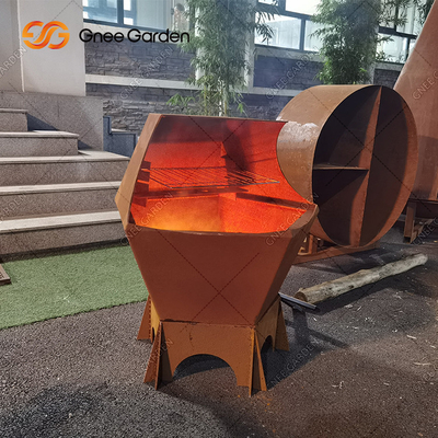 বারবিকিউর জন্য কর্টেন স্টিল আউটডোর রান্নার চারকোল গ্রিলস
