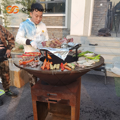 পারিবারিক বন্ধুরা BBQ স্টিল আউটডোর মরিচা কর্টেন স্টিল গ্রিল Brasero বারবিকিউ গ্রিল