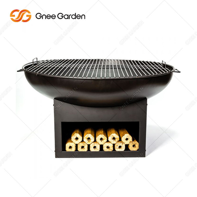 Bbq আউটডোর কুকিং গ্রিলস প্লানচা গ্রিল কর্টেন স্টিল ফায়ার পিট কালো রঙ