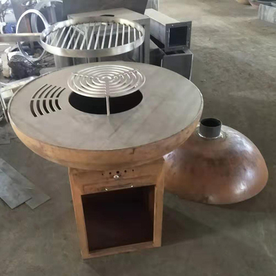 বাইরের রান্নাঘরের BBQ রান্নার জন্য আধুনিক চারকোল মরিচা ফিনিশ কর্টেন স্টিল ফায়ার পিট