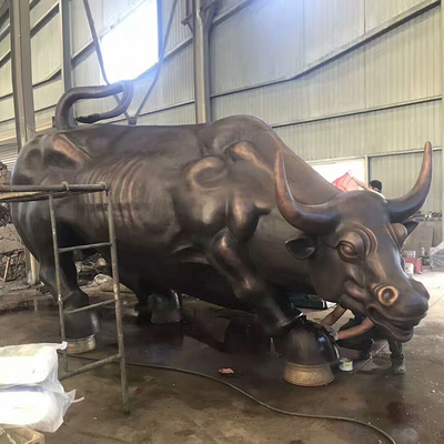 উচ্চতা 180cm উজ্জ্বল ব্রোঞ্জ ষাঁড়ের ভাস্কর্য আউটডোর ল্যান্ডস্কেপ মূর্তি