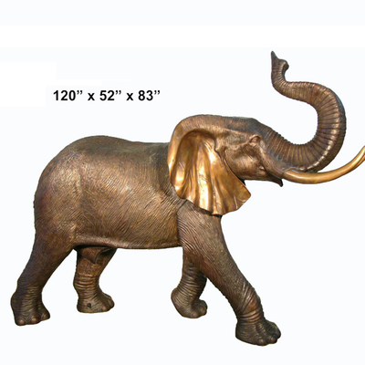200cm উচ্চতায় জারা প্রতিরোধের মেটাল এলিফ্যান্ট গার্ডেন ভাস্কর্য