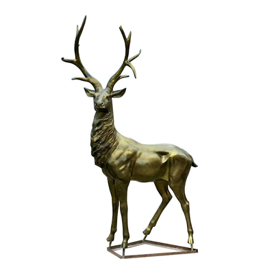 Gnee Garden 8mm পুরু ব্রোঞ্জ হরিণ মূর্তি সূক্ষ্ম বিবরণ সহ বাগান সজ্জা