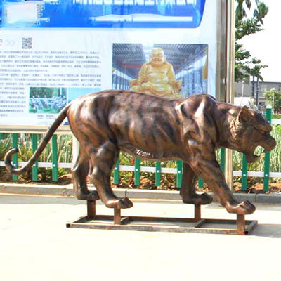 3m বাস্তবসম্মত বহিরঙ্গন ব্রোঞ্জ ভাস্কর্য Aantique ব্রোঞ্জ বাঘের মূর্তি