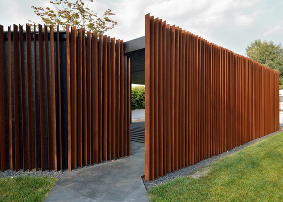 আবাসিক জন্য 2m উচ্চ গার্ডেন Corten ইস্পাত বেড়া প্যানেল বহি নকশা